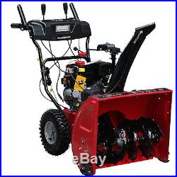 Snow Blower Thrower Gas Powered Electric Start 24 2 Stage Headlight Home Safety