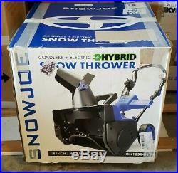 Snow Joe iON18SB-HYB Hybrid 18 Battery & Corded Electric Snow Blower Thrower