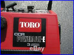 TORO CCR Powerlite-E 3-Horse Power Snow Thrower Blower Electric and Pull Start