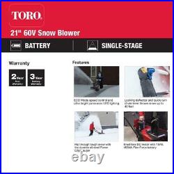 Toro Snow Blower 21 in. 60-Volt Lithium-Ion Cordless 7.5 Ah Battery Charger