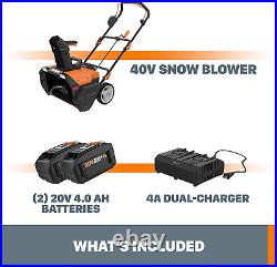 WORX WG471 40V Power Share 20 Cordless Snow Blower with Brushless Motor