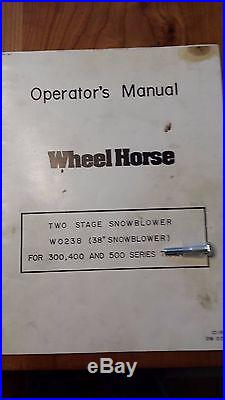 Wheel Horse Ber Vac 38 Two Stage Snowblower