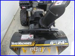 Yard Machines 8hp 24 Two Stage Snow Blower. Electric Start. Good Shape